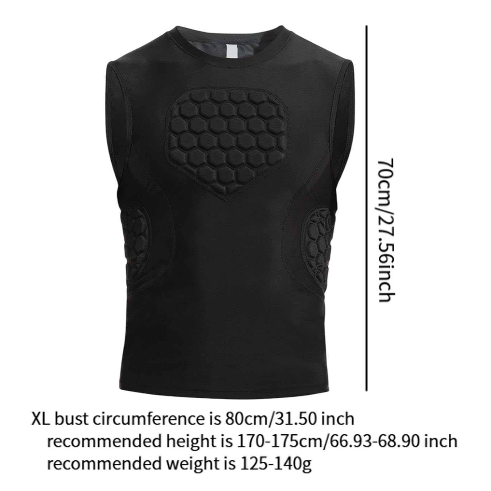 F Fityle Camisa de compresión Acolchada para Hombre Protector de Costilla de la Costilla aliviable Chaleco de compresión de Equipo de protección para Rugby de