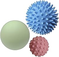 Vista 12 de Bolas de masaje con puntas, 3 unidades (firmes, medianas y suaves) bola masajeadora muscular para pies, espalda, cuello, músculos, rodillo