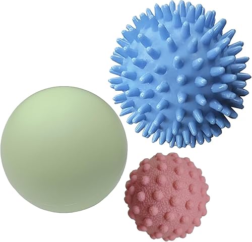 Miniatura 12 de Bolas de masaje con puntas, 3 unidades (firmes, medianas y suaves) bola masajeadora muscular para pies, espalda, cuello, músculos, rodillo