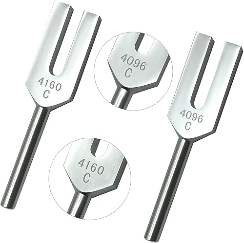 Miniatura 3 de Juego de diapasones de ángel 4096 Hz 4160 Hz 4225 Hz para limpieza de cristales, sintonizadores de ángel, martillo de madera y bolsa de terciopelo,