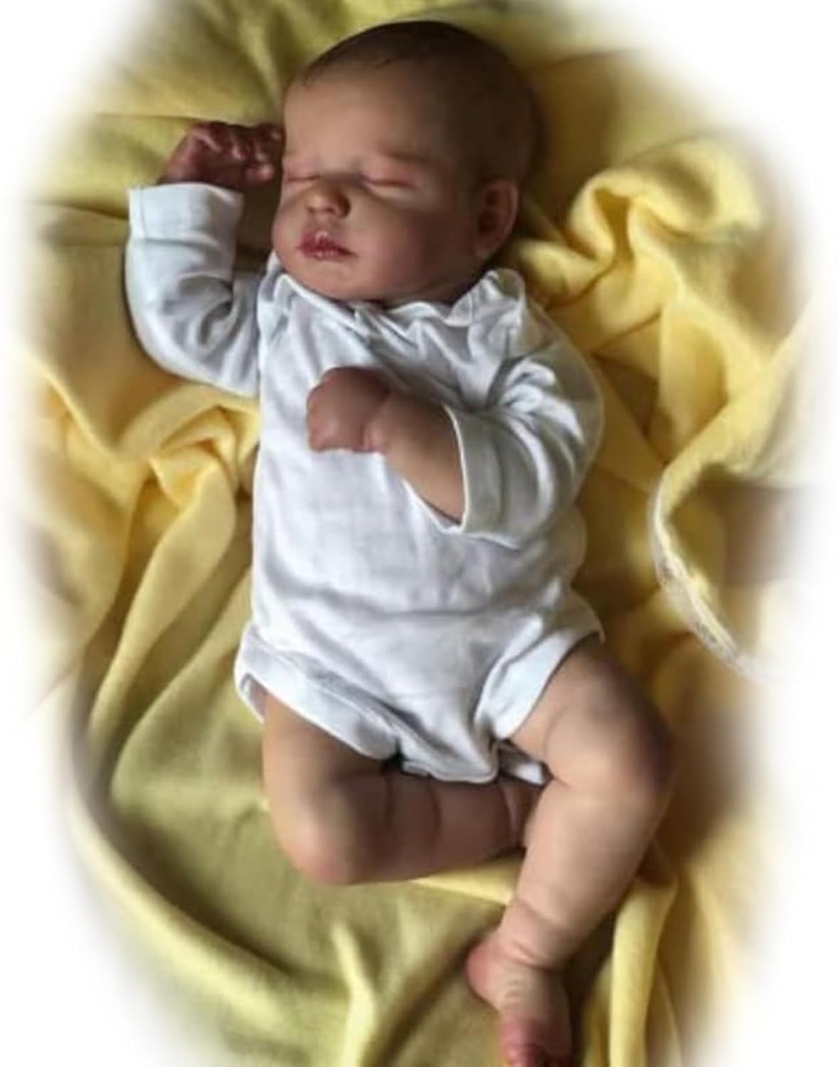 Reborn Puppe 20 Zoll 50cm Weiches Vinylsilikon Tuch Körper,Sieht aus wie EIN echtes Baby Lebensechte schlafende Baby Puppen Handgemacht Neugeborene