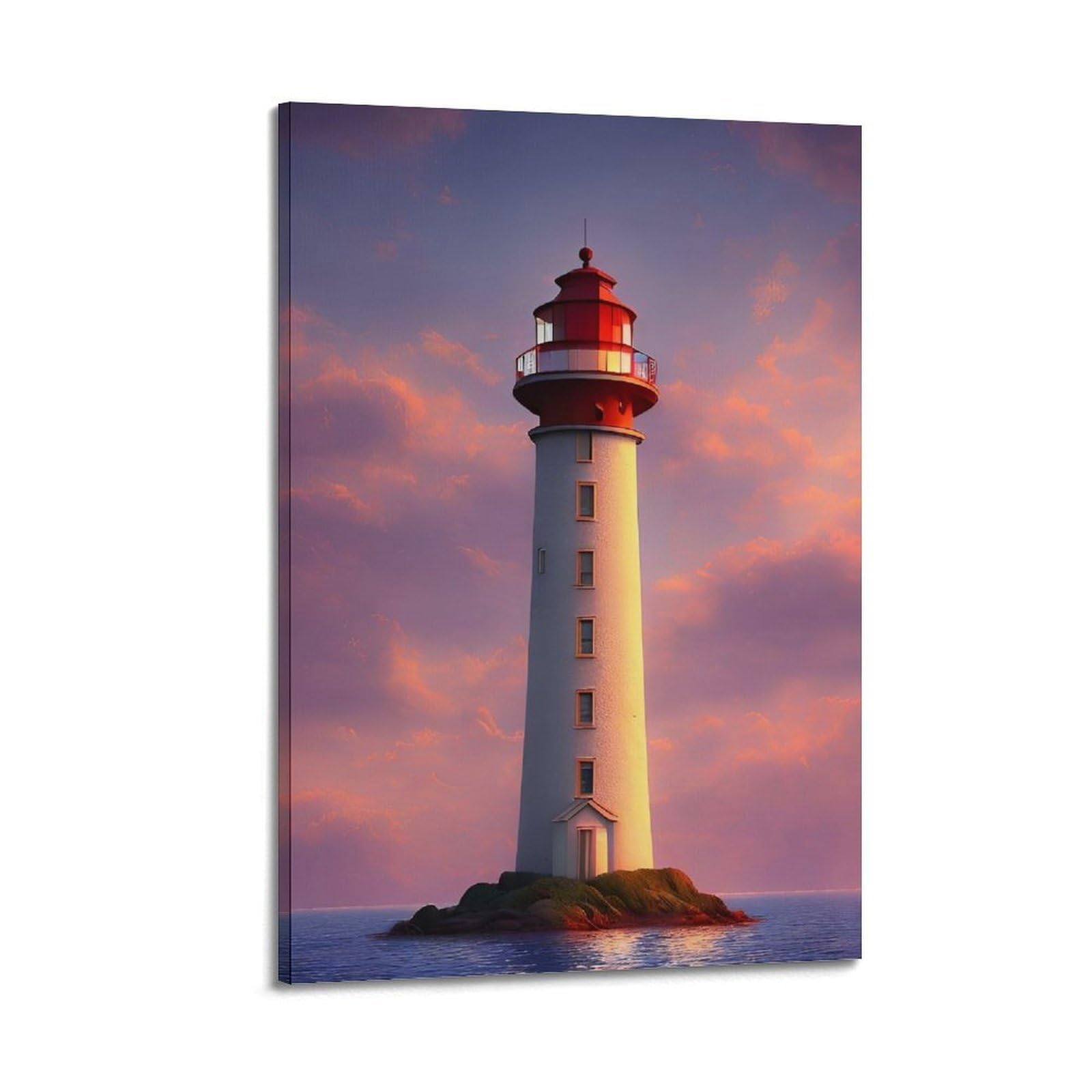 CXHJCA Lighthouse Poster Sunlit Solitude Poster Decorative Painting Canvas Wall Posters And Art Picture Print Modern Family Bedroom Decor Posters 20x30inch(50x75cm)