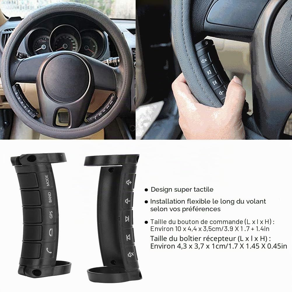 Télécommande de Bouton de Volant, Télécommande Universelle de Volant de Voiture Contrôleur de Boutons de Navigation DVD sans Fil