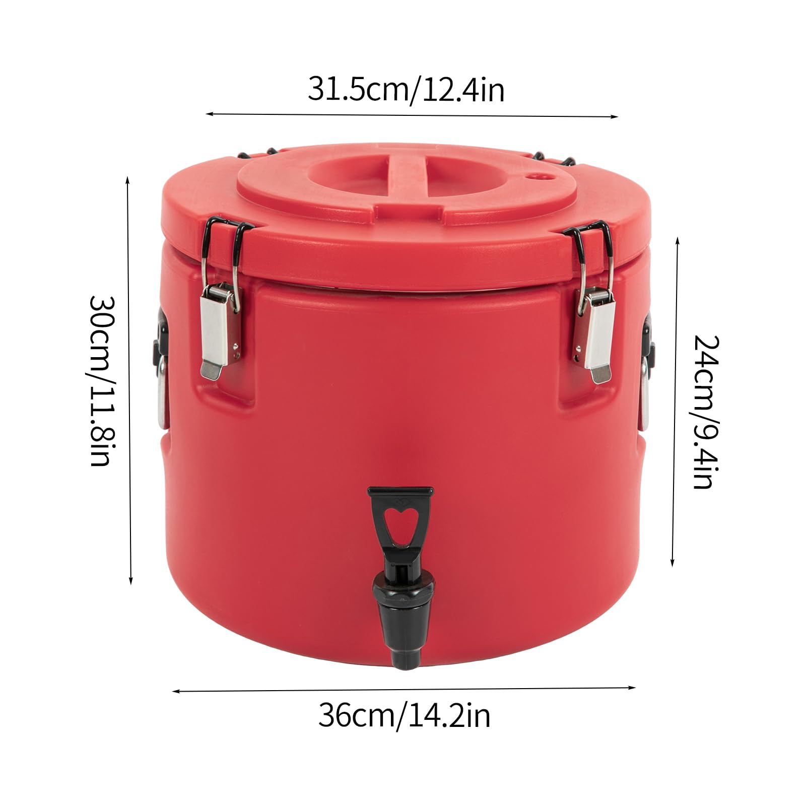 Distributore di bevande in acciaio inox da 15 litri, coperchio a tenuta stagna con 4 fibbie, isolato per feste all'aperto