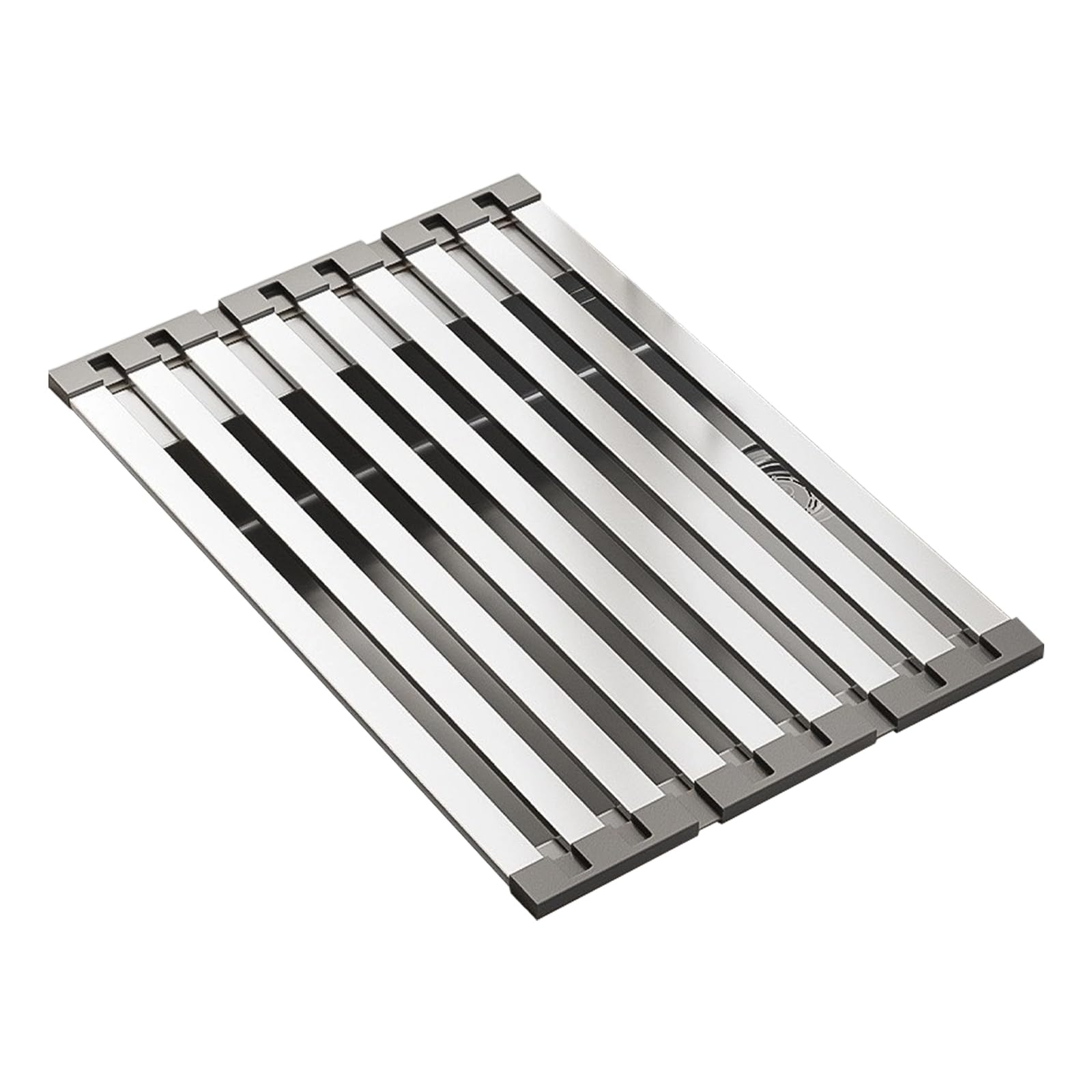 PANGBOER Foldable Stainless Steel Sink Dishes Rack Space Saving Detachable for Vegetables Fruits and Utensils Drying Antislip Drying