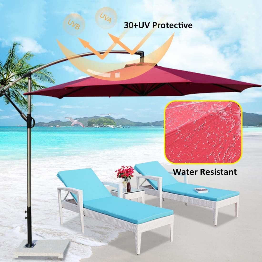 Telo Di Ricambio Per Ombrellone 200/270/300 Cm - Copertura Rotonda In Poliestere Con Protezione UV50+ E Impermeabile, Adatta A 6/8 Stecche, 14 Colori Disponibili - 2