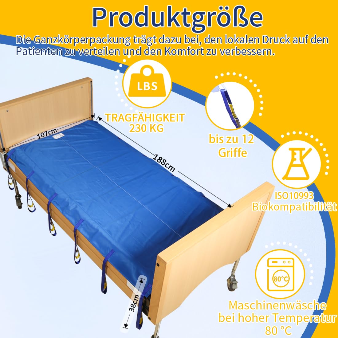 EZ Assistive Cinghia di posizionamento Hoyer per il movimento e il posizionamento del paziente, cintura di sollevamento per il trasferimento di pazienti