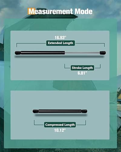 Vista 1223 de SCITOO PM1017 - Soportes de elevación de 17.8 pulgadas para Hyundai Santa Fe 2007-2012 trasero izquierdo y derecho Liftgate Shock Struts 2pcs
