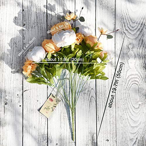 Image of FiveSeasonStuff Vintage Artificial Peonies Silk Flowers and Hydrangeas for Wedding Bridal Home Decor - Beautiful Floral Centerpiece Arrangement Decoration with 2 Bouquets (Summer Breeze)