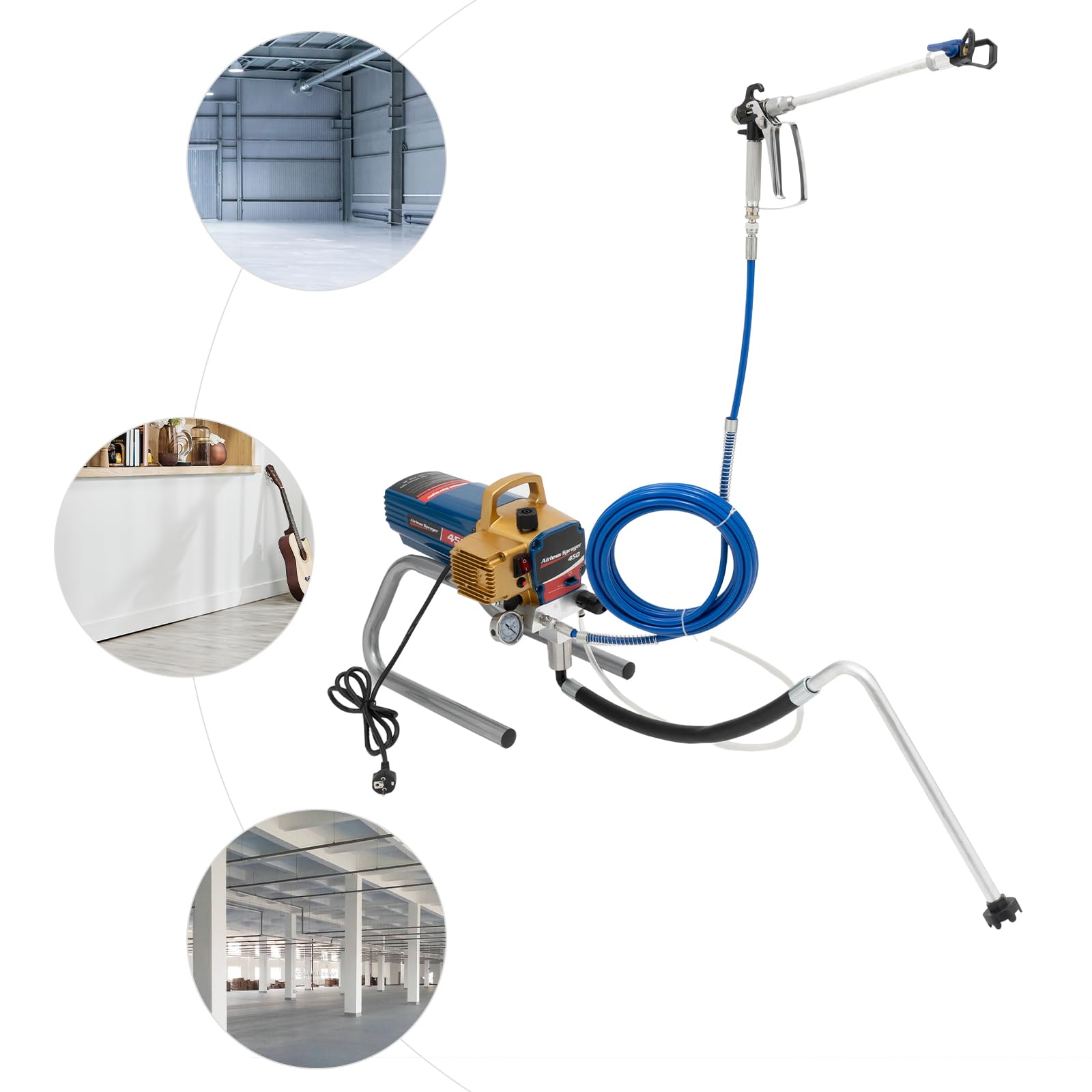 Hochleistungs Airless Farbsprühsystem,1500W Lackspritzgerät 3300PSI | Effiziente Luftfreie Sprühmaschine Wandmalerei, Für DIY Lackprojekte im Außen und Innenbereich von Häusern