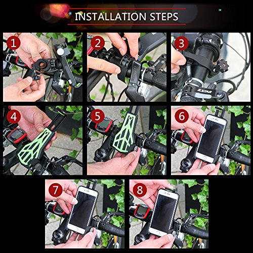 DECDEAL Montagem de telefone móvel de bicicleta ajustável Universal Bicycle Phone Rack Rotatable Bik