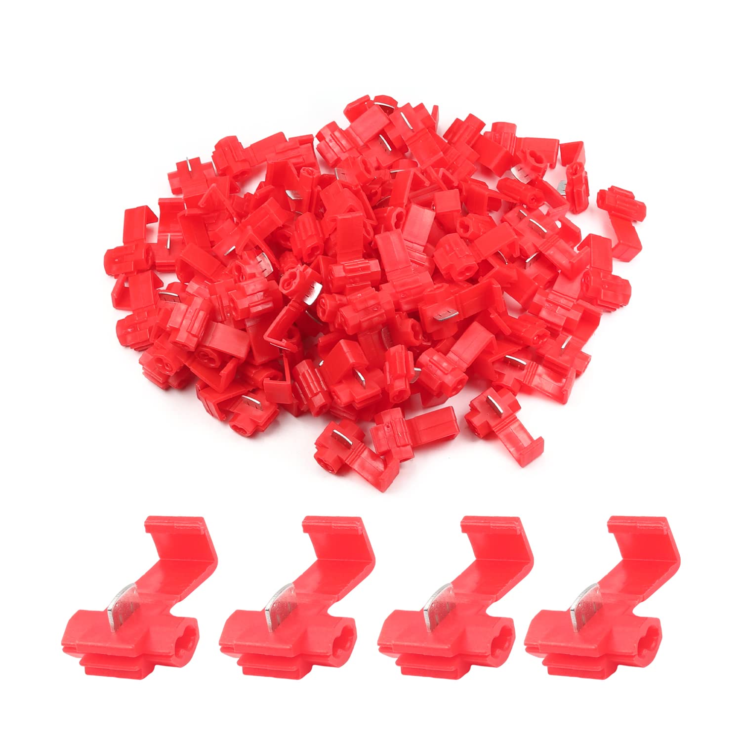 35 x 18 mm 10A Conectores de crimpado de Cable eléctrico con Aislamiento rápido Conectores de Empalme de Cable de crimpado Rojo 300PCS (Size : 30 x 20mm 100pcs)