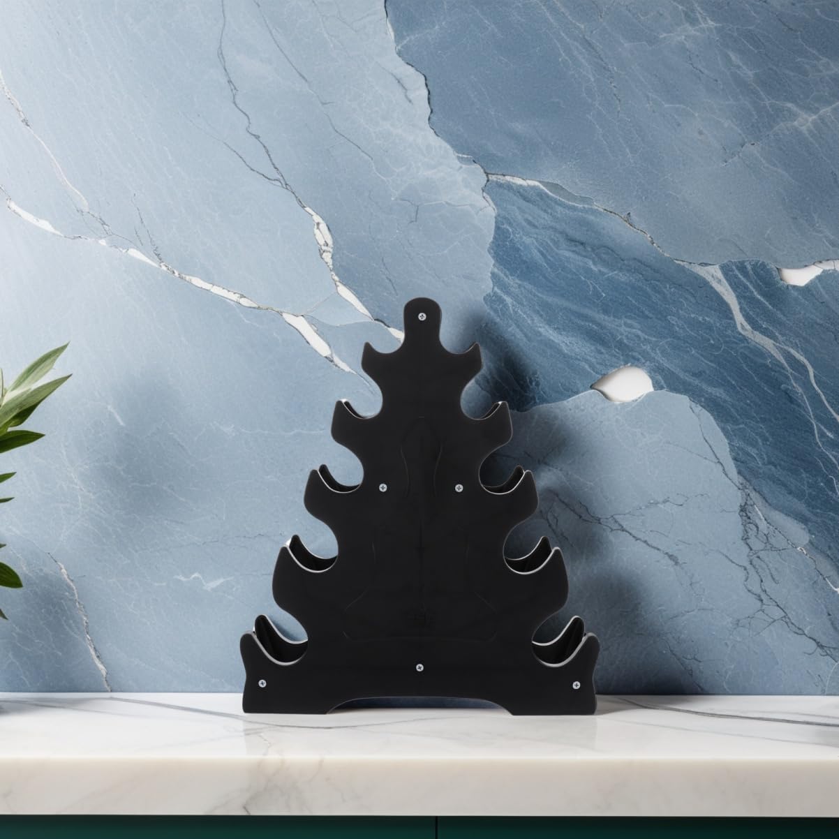 KICHOUSE 1Pc Dumbbell Storage Rack Equipment Stand for Home Gym Durable Material Stable Secure Dumbbell Bracket Unique Leaf Shape Decor Space Saving