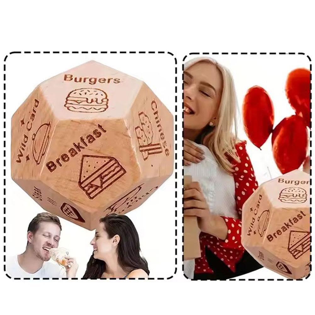 Set di Dadi per Serata Romantica di Coppia - Set di Dadi in Legno a 12 Faccia, Regali Romantici per Anniversario e San Valentino per Moglie, Marito, Lui o Lei (stile B) (stile B)