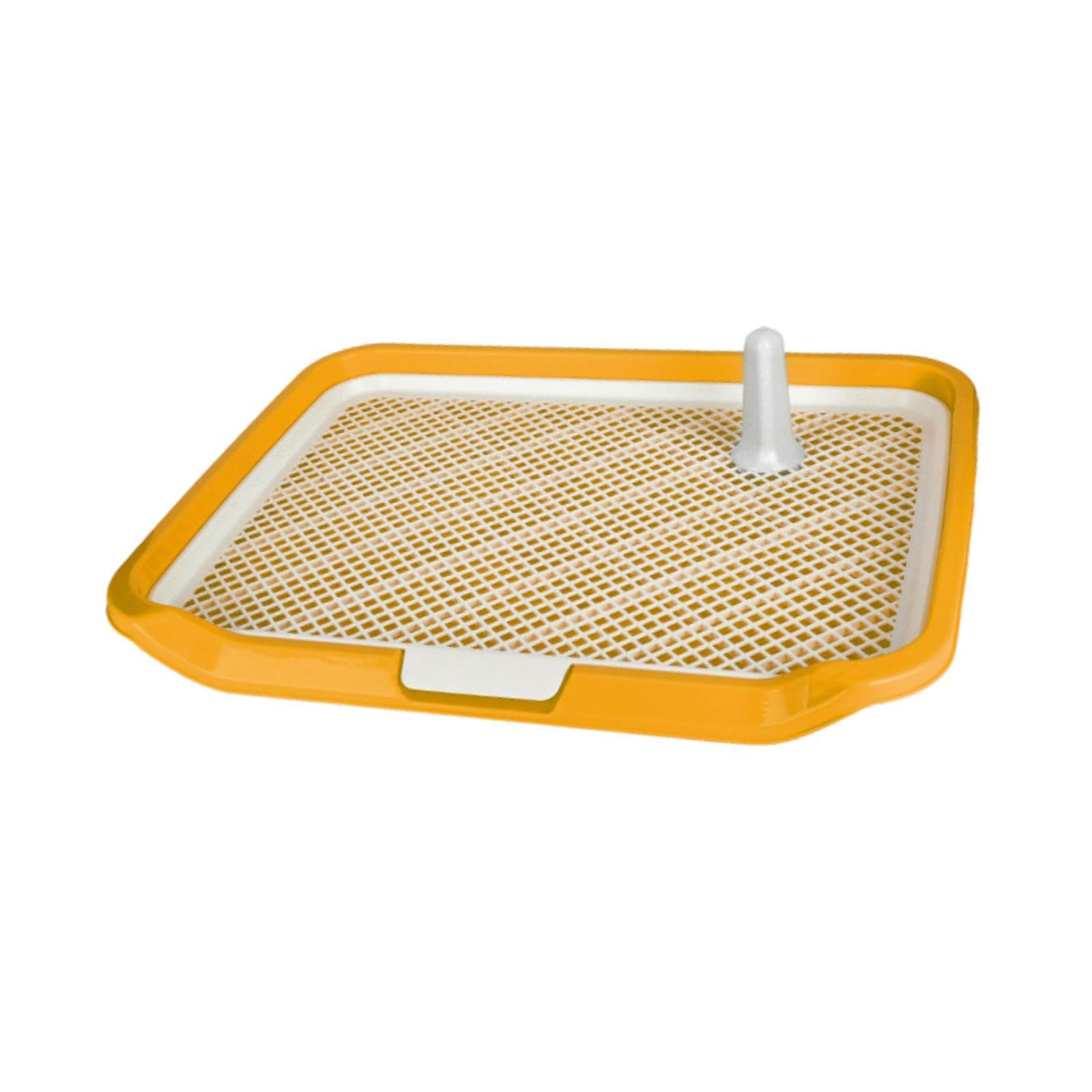 Generic Mesh Grids Dog Toilet, Litter Tray, Low Entry, Open Top Box, Reusable Dog Potty Pad Toilet for Indoor Outdoor, Yellow