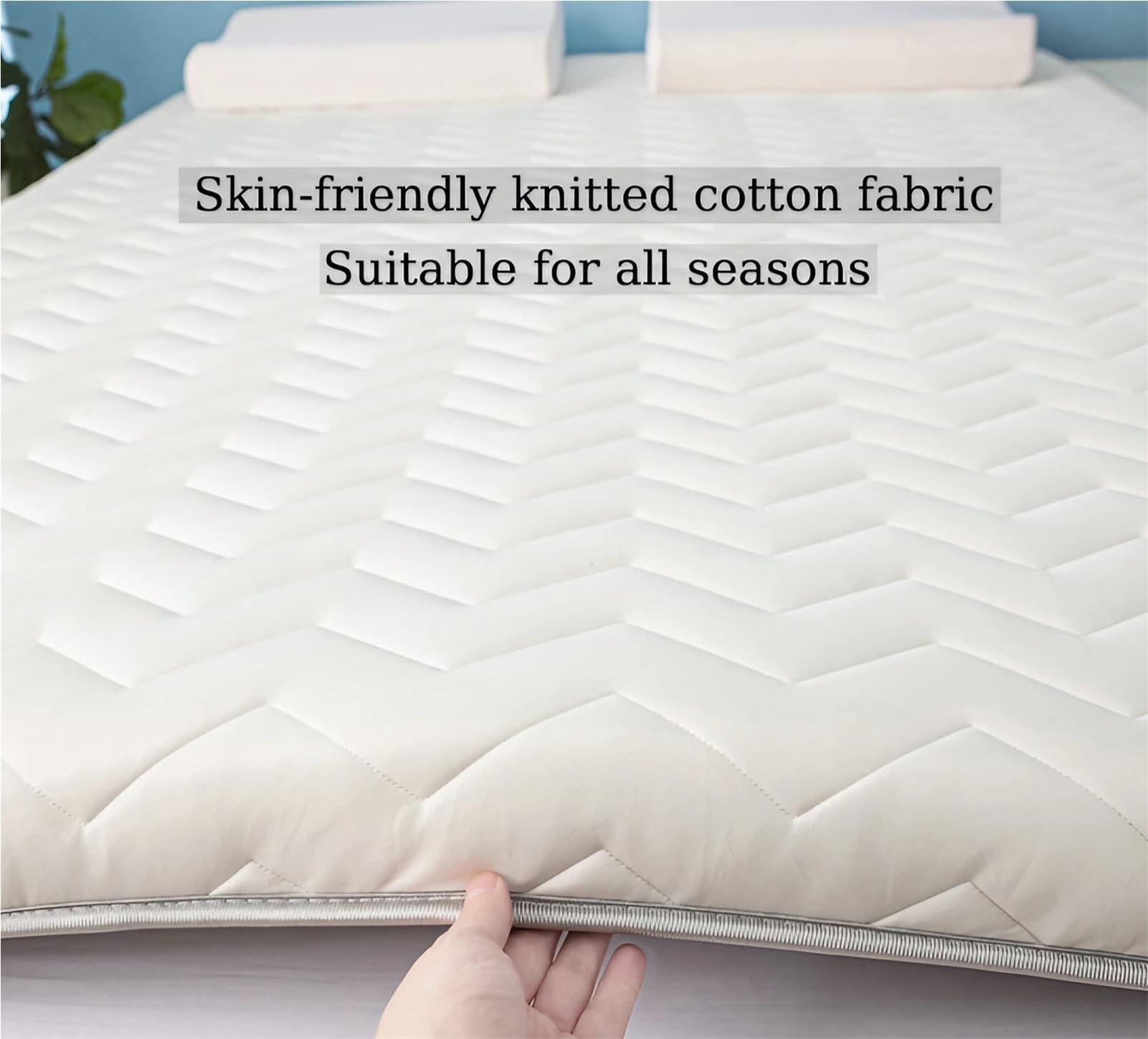 Futon giapponese, spessore 5 cm, solido e da tavolo, in memory foam, portatile e pieghevole, per pavimento, campeggio, letto degli ospiti, camera da letto (grigio, 110 x 190 cm)