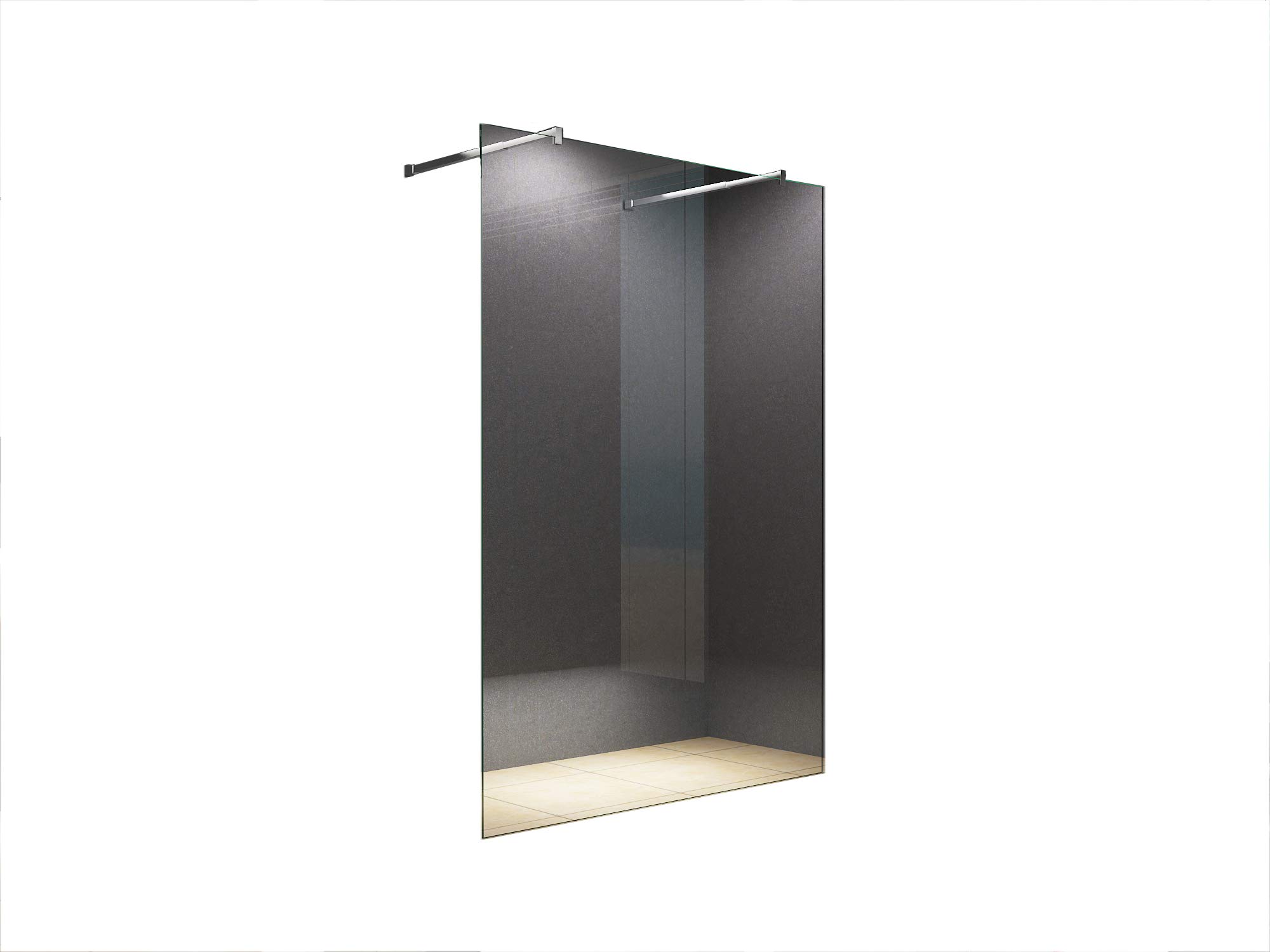 Shop [Typ-Lily] 10 mm walk w ściance prysznicowej - kabina prysznicowa - szkło ESG (120 x 200 cm szkło przezroczyste 2 x prostokątny uchwyt)