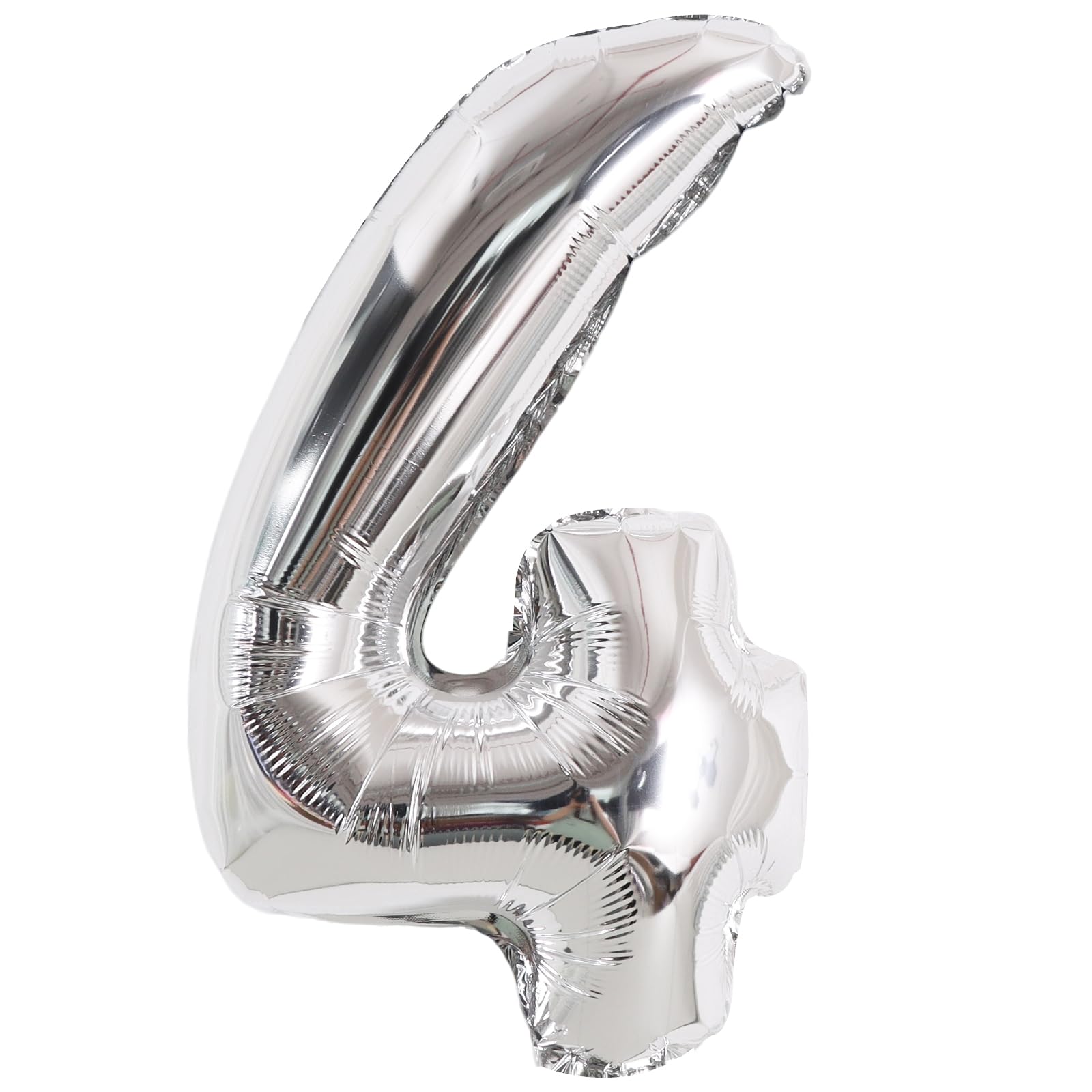 TONIFUL 16 Inch Silver Number 4 Balloon for 4th Birthday Party Decorations