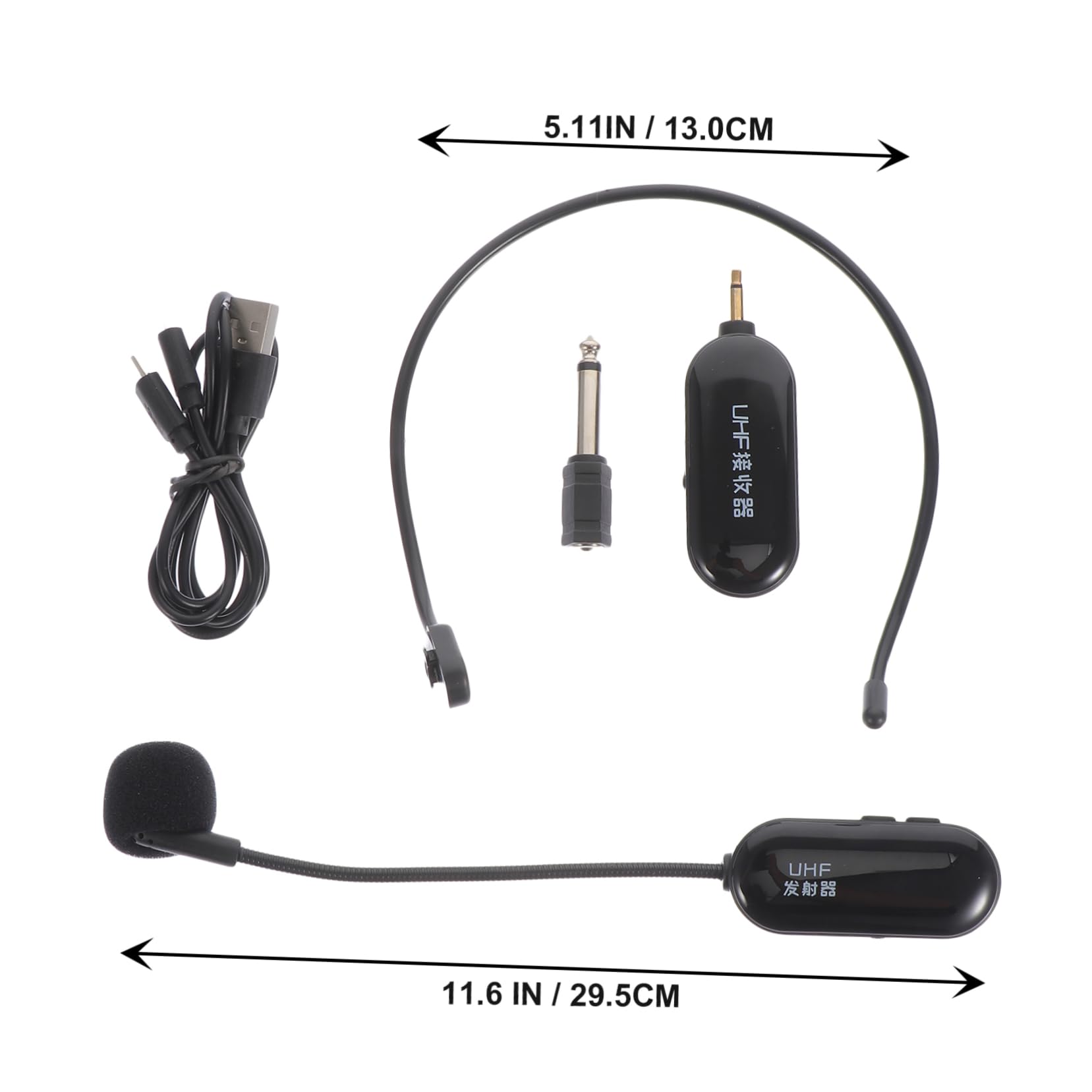 Kisangel Micrófono Inalámbrico UHF 720-820mhz Negro Auriculares