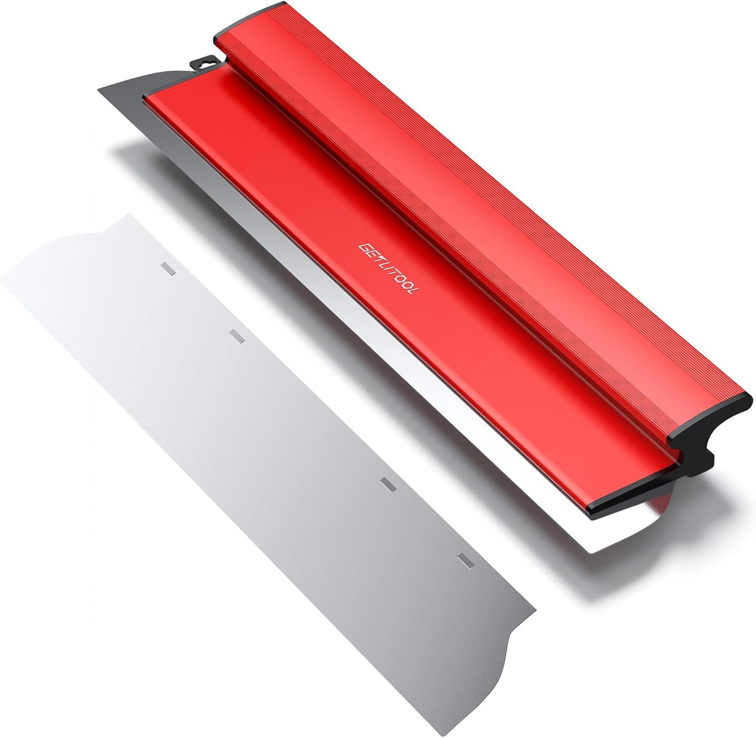 GETLITOOL Couteau à Enduire en Acier Inoxydable,60cm,Lisseuse Enduit,Spatule Enduit de Lissage Set,Outils de Cloison Sèche Grandes Surfaces Avec lame de rechange et Manche D'extension à 1.3m