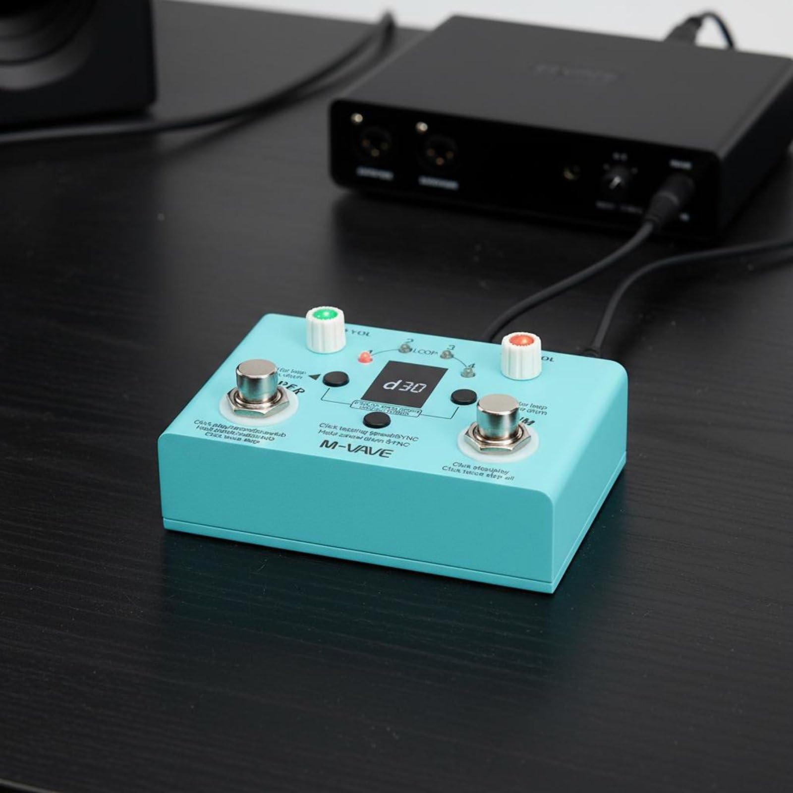 Music Loop Pedal Pedale Loop Chitarra Effetti Registratore Campionatore Drum Machine Accordatore Involucro Slot Memoria Loop USB Display Tempo Adatto per Musicisti Strada Home, Blue