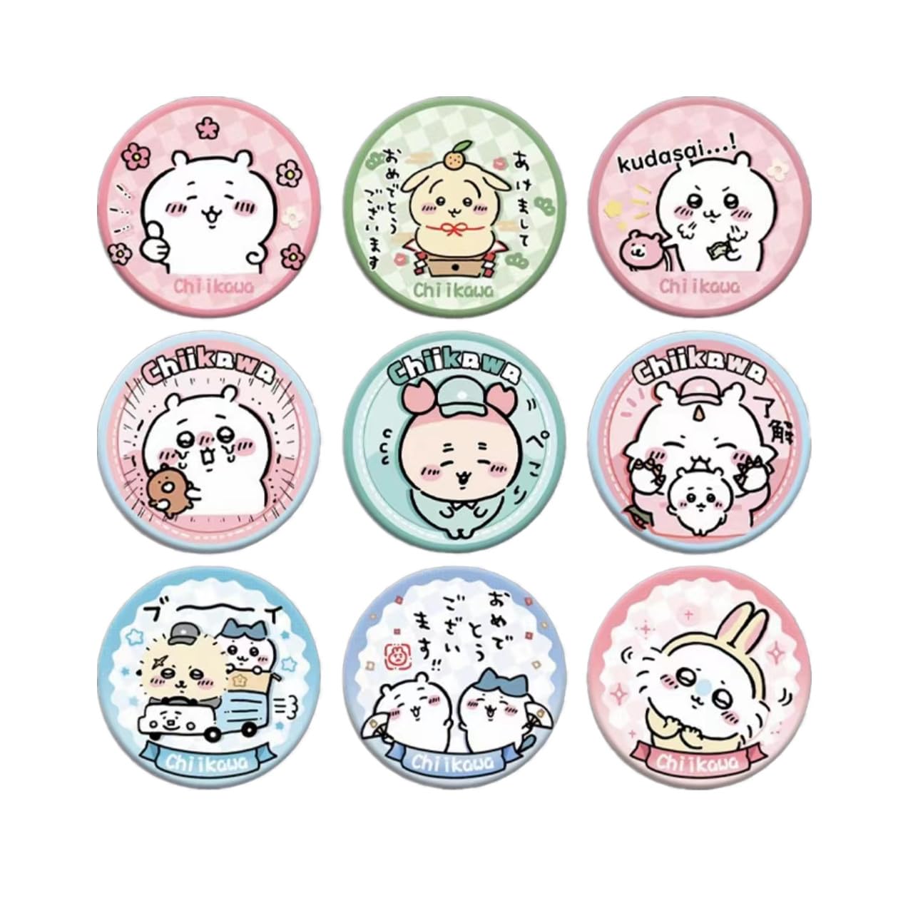 Amazon | ちいかわ 缶バッジ ちいかわ ハチワレ うさぎ 缶バッジ 1/4枚 
