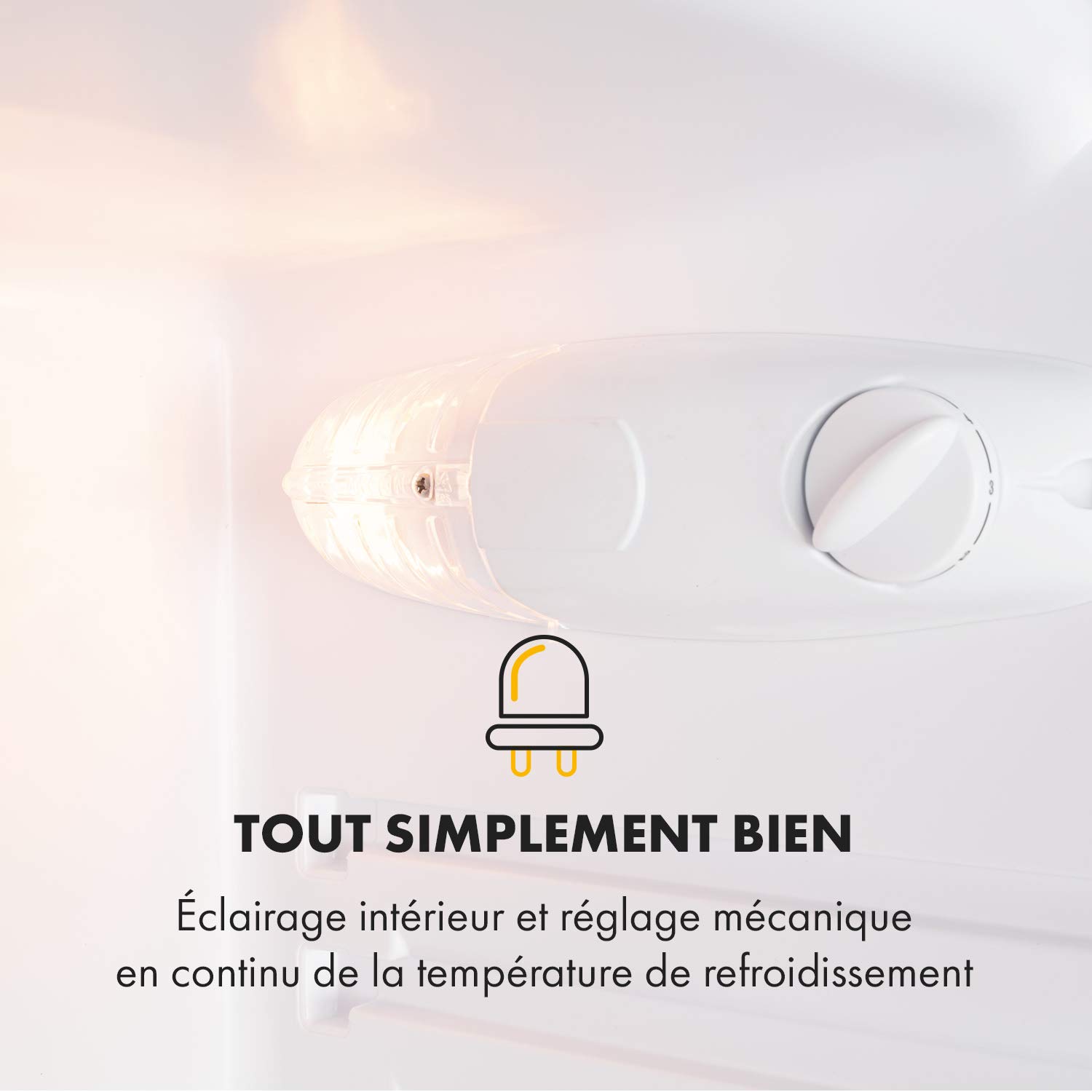 KLARSTEIN Cool Cousin - Combiné réfrigérateur congélateur, 80 L :69 L réfrigérateur et 11 L congélateur 3 étoiles, 2 clayettes en verre, 3 compartiments de porte, bac à légumes