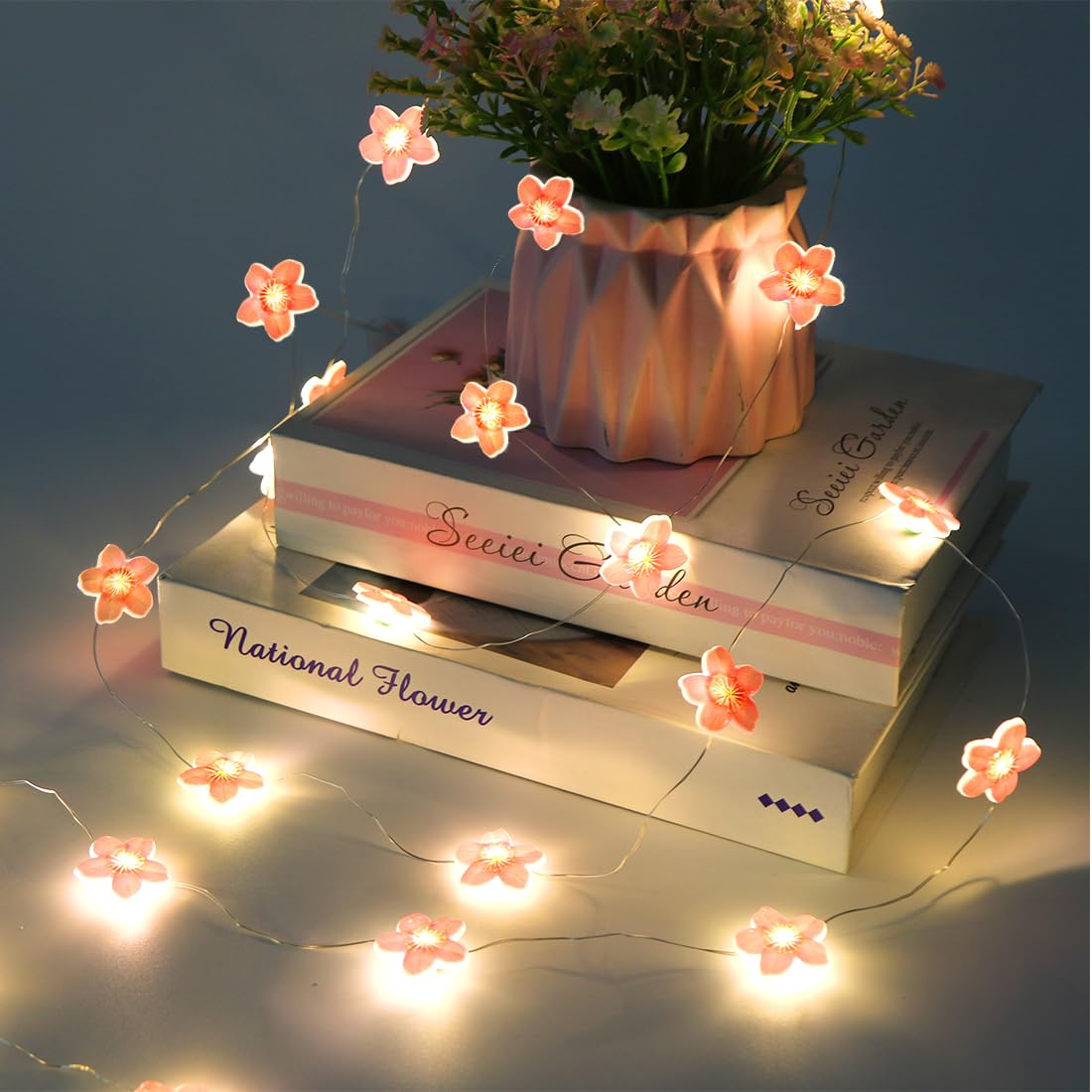 Lichterkette Kirschblten, 200cm 20LED Blumen Lichterketten  Batteriebetrieben. Dekorative Lichter fr Kinderwagen, Fairy Lights fr  Garten, Hochzeit, Innen, Auen, Terrasse, Bume, Party Dekoration :  Amazon.de: Beleuchtung