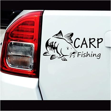 Amazon Co Jp 車のステッカ 面白い鯉釣り車のステッカー防水車のステッカービニールステッカー車のトラックバンパーリアウィンドウラップトップ Farbname Black Grosse 50x26 Cm ベビー マタニティ