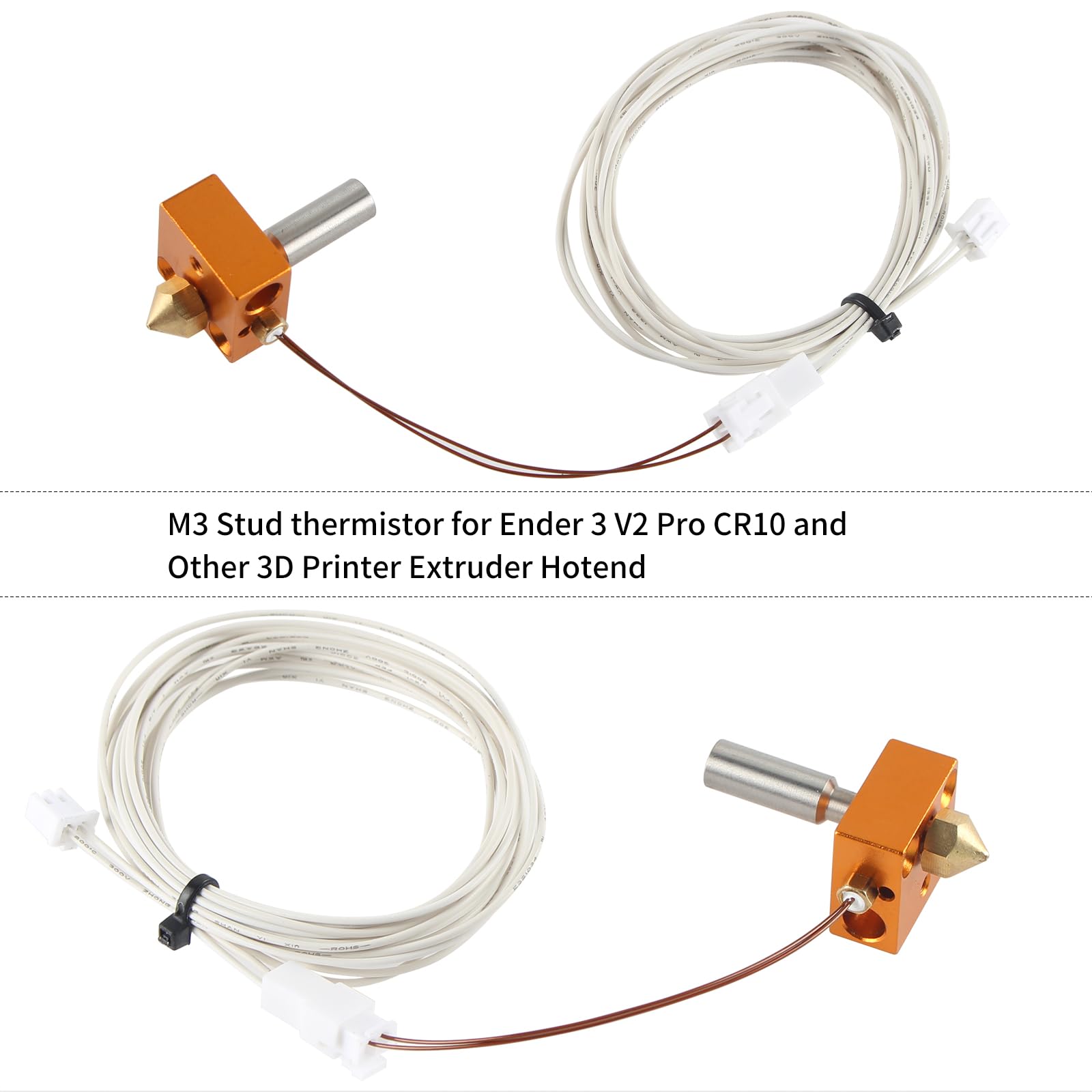 Termistore NTC 100K 3950 Per Stampante 3D CR10 / CR6 SE Con Prolunga 120 Cm – Sensore Temperatura Hotend M3 - 4