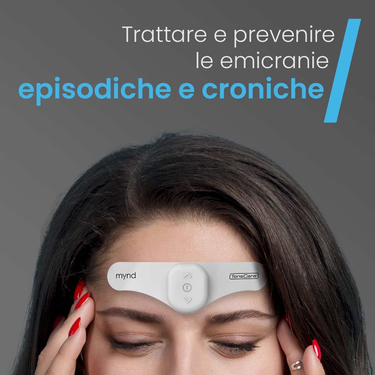 TensCare Mynd - Sollievo da Emicrania e Cefalea | Tecnologia TENS Clinicamente Testata per Gestire il Dolore Senza Farmaci | Dispositivo Portatile e Ricaricabile | Soluzione senza farmaci per la gestione del dolore con tecnologia TENS