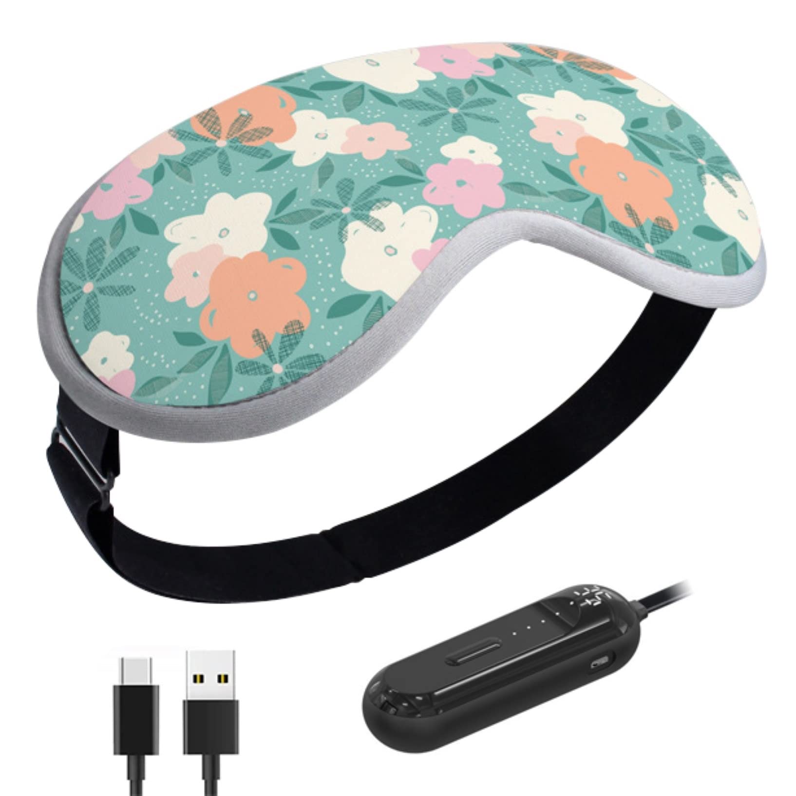 USB Rechargeable Multifunctional Heated Eye Mask with 3 Heat Settings 3D Contoured Eye Massager for Dry Eyes Color