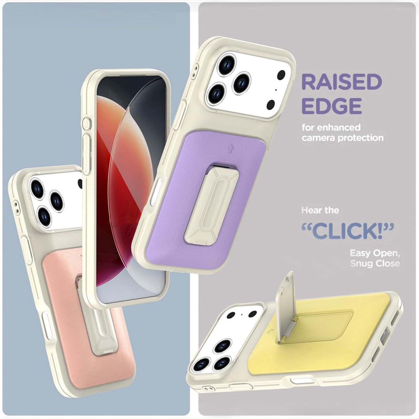 Etui na iPhone 17 Pro Max/17 Pro/Air/17, etui portfelowe z obudową z podpórką (fioletowe, 17 Pro)