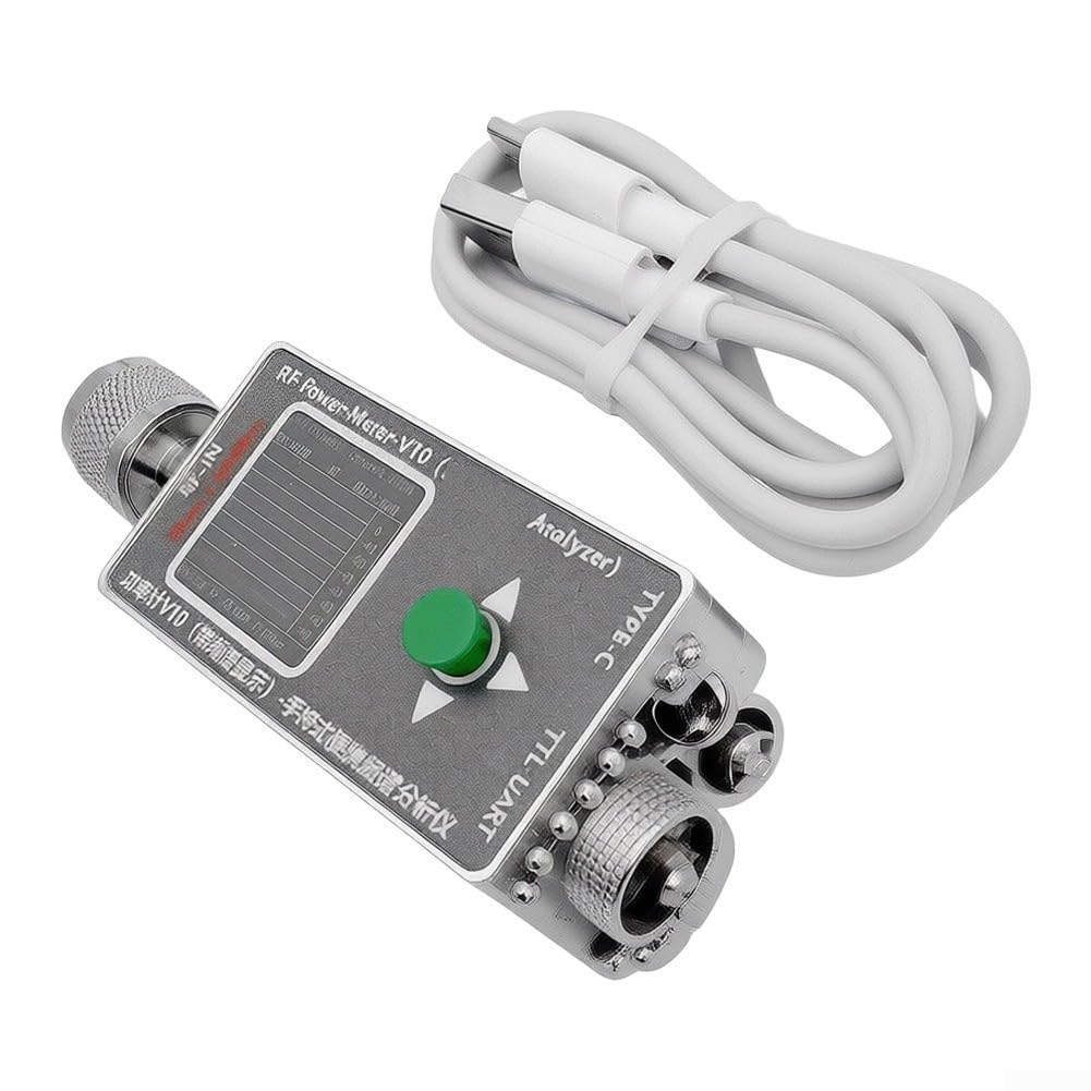 Für v10 N-Type RF Leistungsmesser 4 GHz für Spektrumanalysator Signaldetektor für HAM-Radio – Digitalanzeige 30 dBm max. Eingang, graue Legierung (Leistungsmesser)