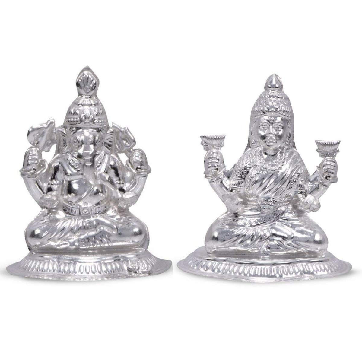 Buy Ashok Jewellers Silver Ganesh Laxmi Murti for Pooja (65 g) Combo
