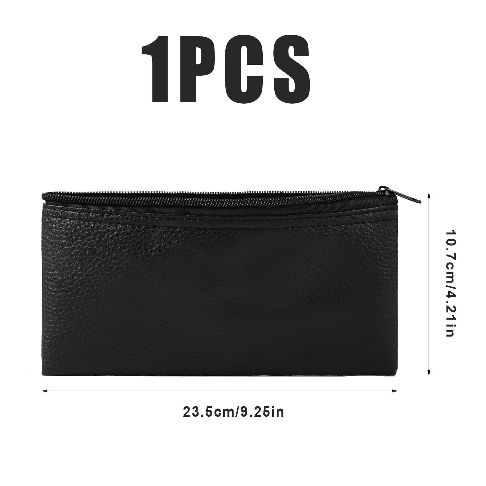 SAVITA Sacoche pour Microphone Sans Fil, 235x107mm Zippée Sacoche Microphone Cuir Support de Sac Microphone avec Fermeture Éclair Également pour Tenue de Fournitures Fixes (Noir)