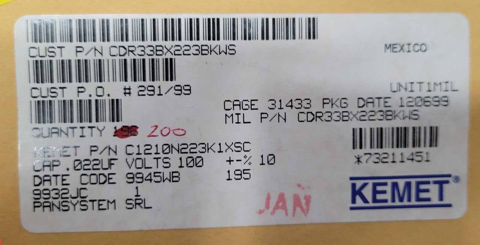 Generic (5 PCS) CDR33BX223BKWS KEMET Compatible with CAP CER SMP MLC HI-REL