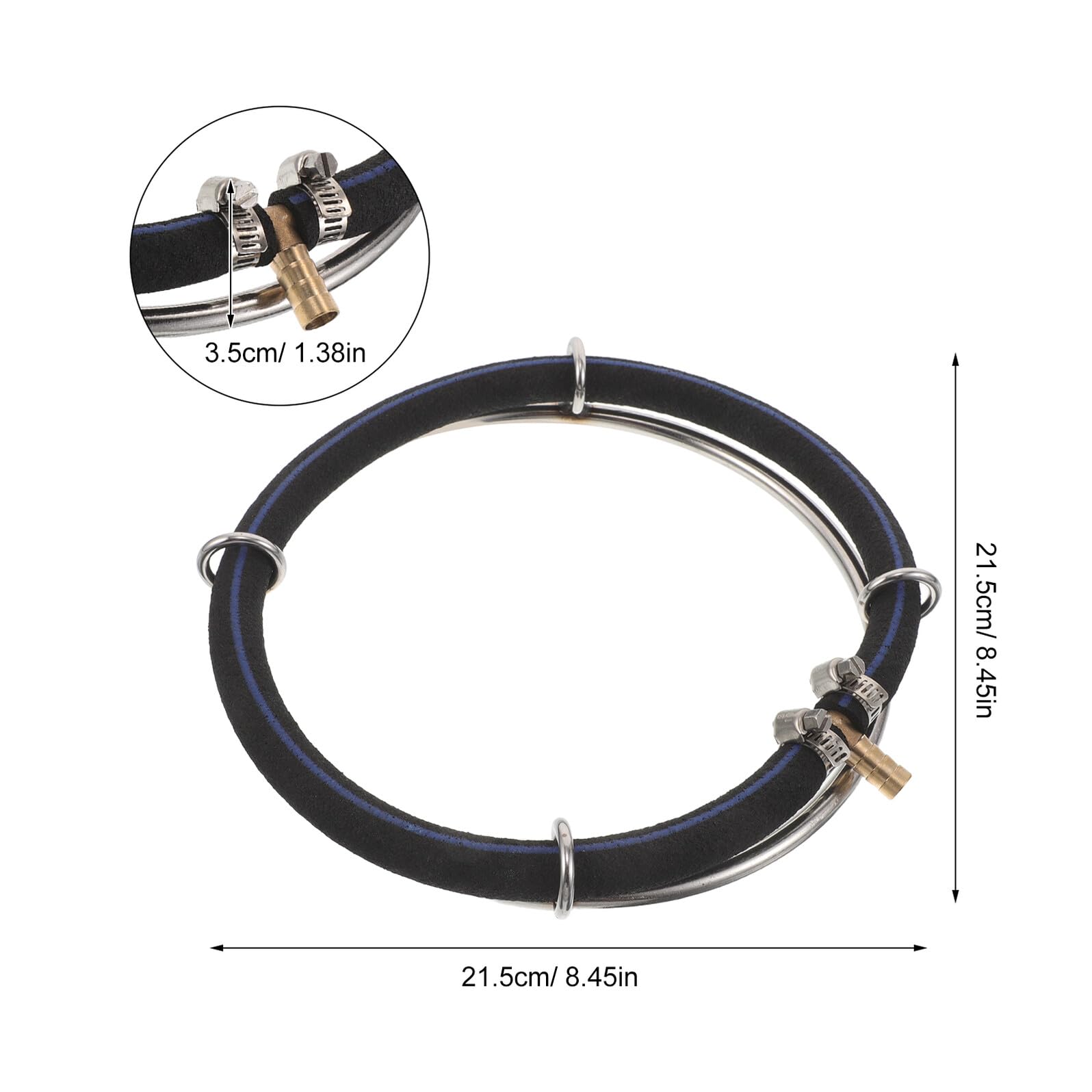 Anillo Difusor De Aire Redondo De Acero Inoxidable Difusor De Burbujas Finas para Acuarios Y Estanques Dispositivo Silencioso De Oxigenación