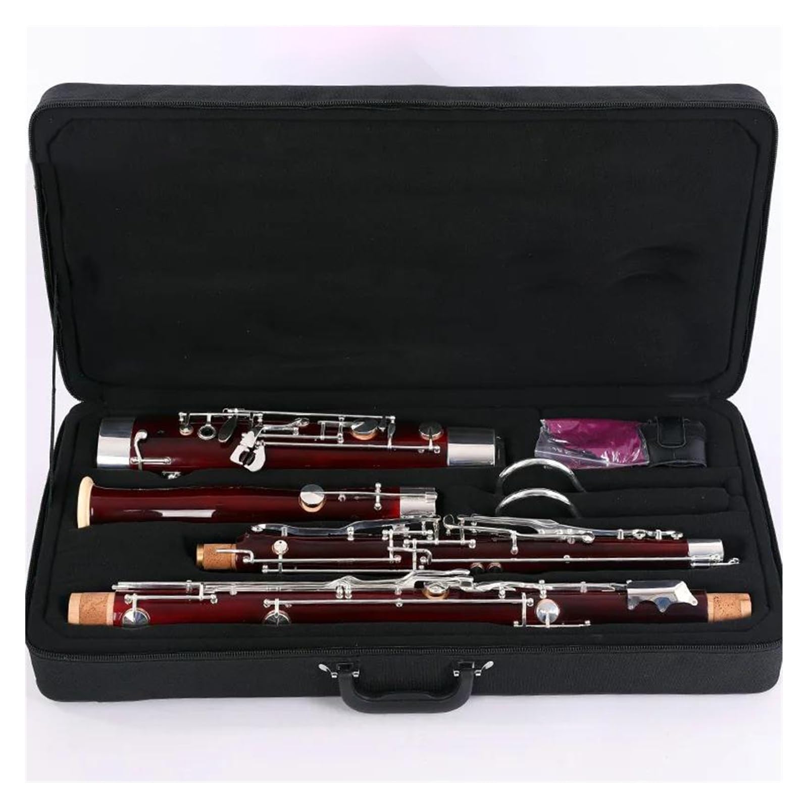 Cupronickel Argent Clé Corps En Érable C Ton Basson Instruments À Vent Avec Étui De Transport Basson pour Débutants