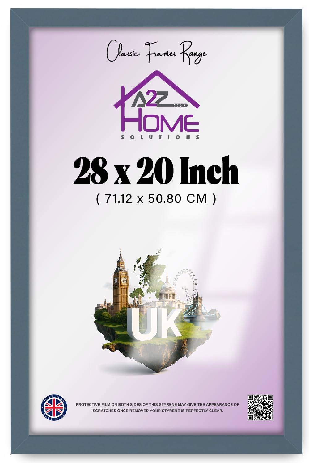 A2Z Home Solutions® Large Wall Picture Frame Stunning Look Quality Backing Landscape & Portrait Display Photo Frame For Wall Poster Canvas Painting Certificate Art Gallery (20x28 cm, Dark Grey)