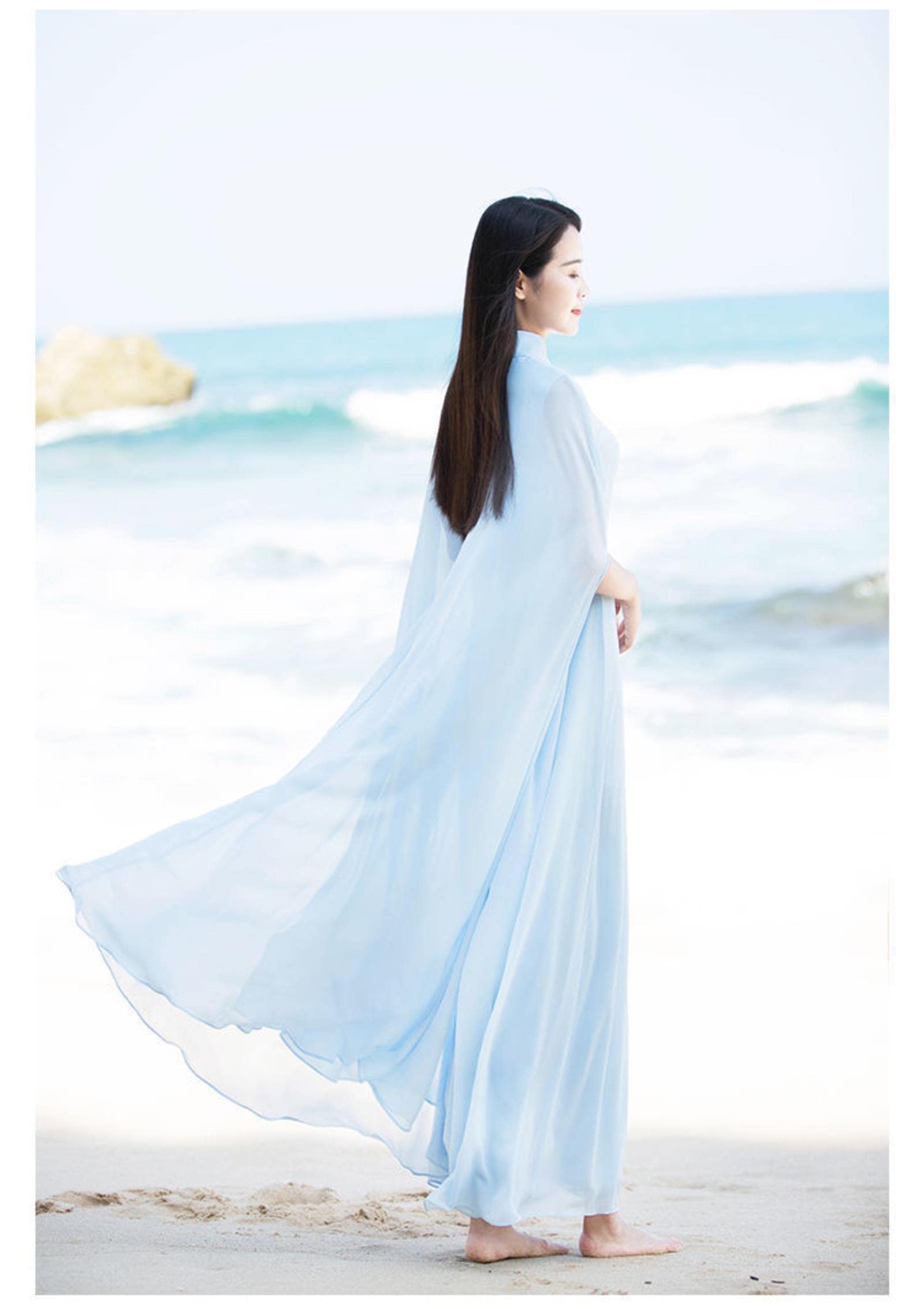 Amazon.co.jp: 夏シフォンロングチャイナドレス新ヴィンテージ中国風の 