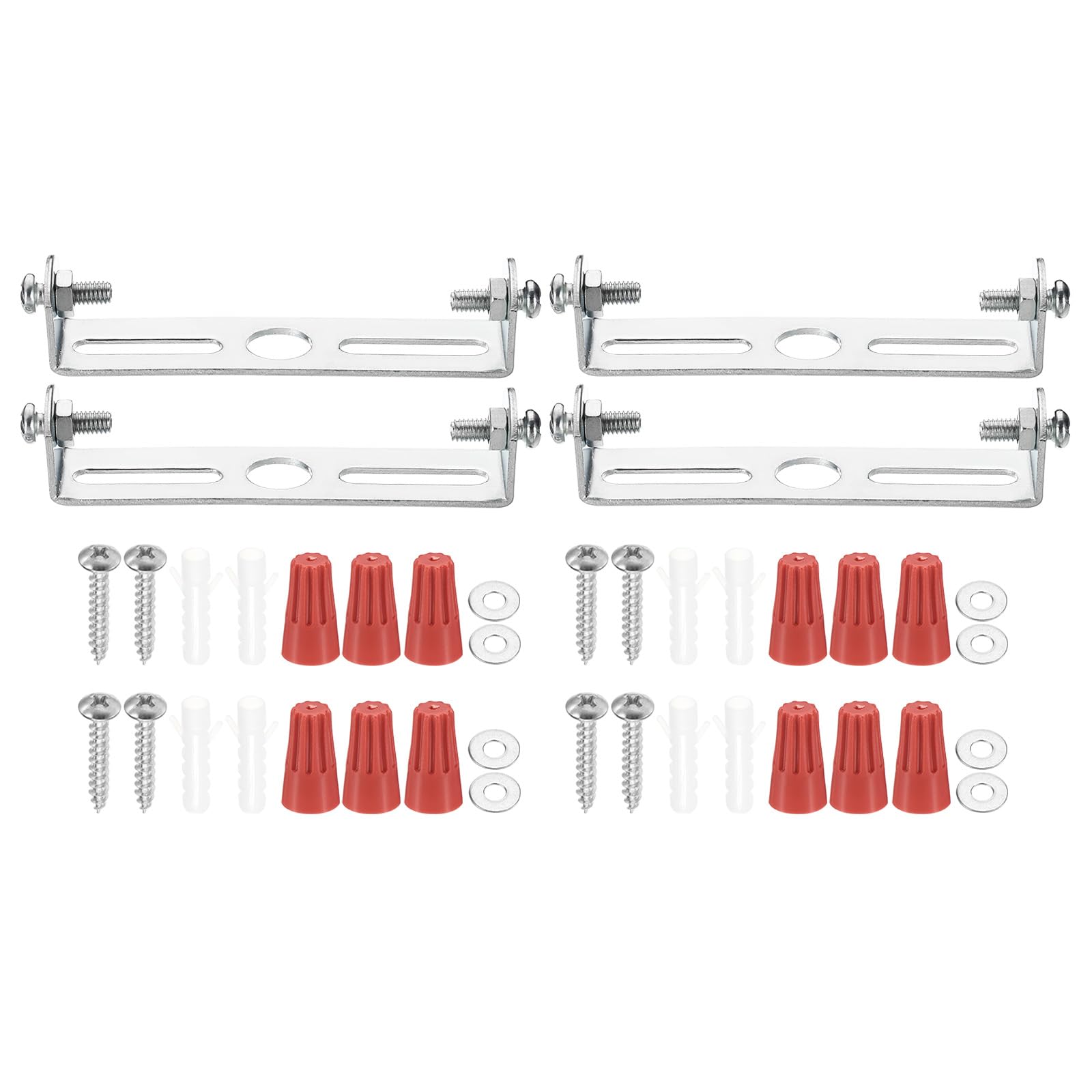 PATIKIL 75mm Techo Luz Placa Kit, 4 Juego Luz Accesorio Montaje Soporte Placa Acero Transversal Barra Para Casa Oficina Colgante Pared Luz, Con Tornillo Arandela Tuerca