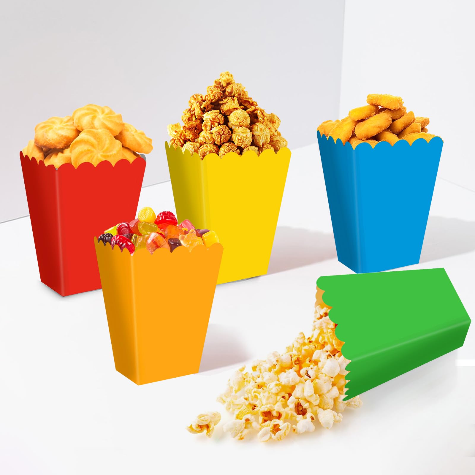 24 Pezzi Contenitori di Popcorn, Cestino di Carta per Popcorn, Porta Pop Corn in Cartone con Dinosauro, Piccolo Sacchetti Carta per Popcorn, Scatole di Popcorn per Compleanno Festa Cinema Matrimoni