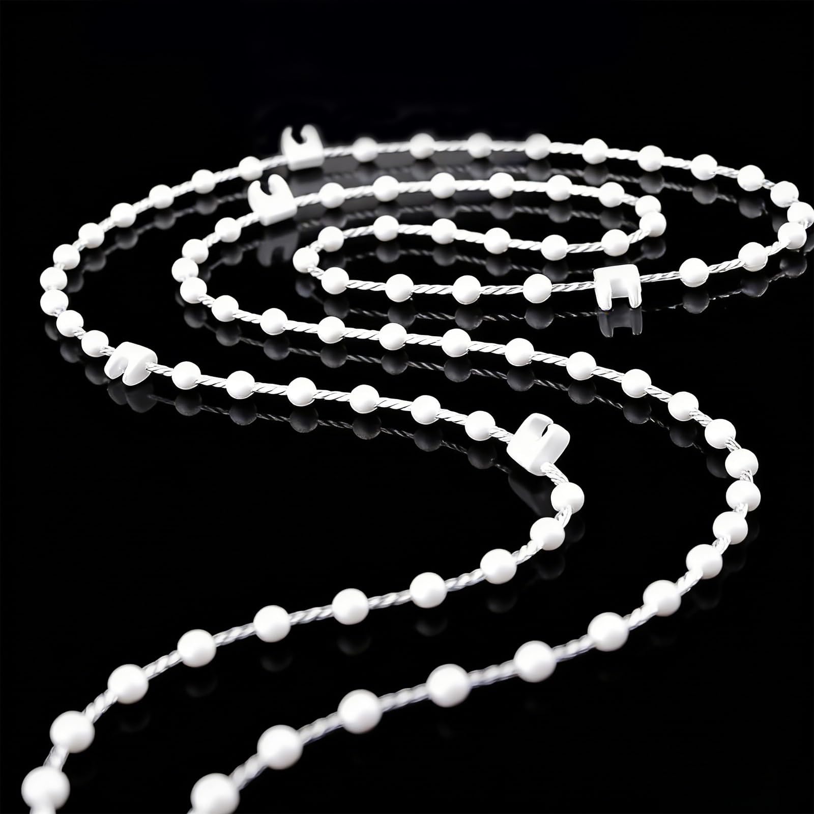 20 m Vertical Blind Chain with 100 Clips, Replacement Chain for 89 mm Slats