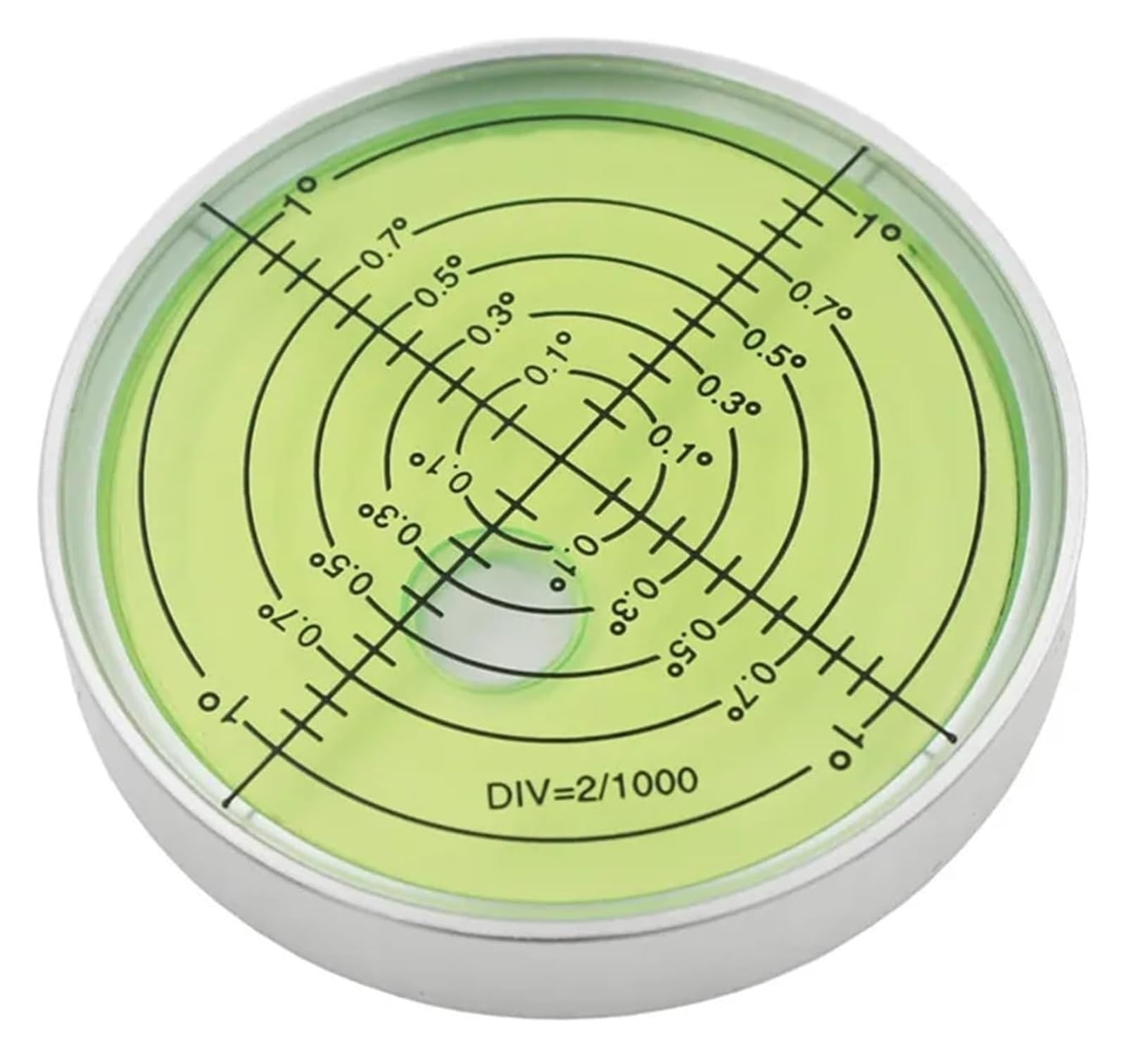 Nivel Magnético Burbuja Cáscara Blanca Líquido Verde 60mm Diámetro 10mm Altura(With Magnetic)