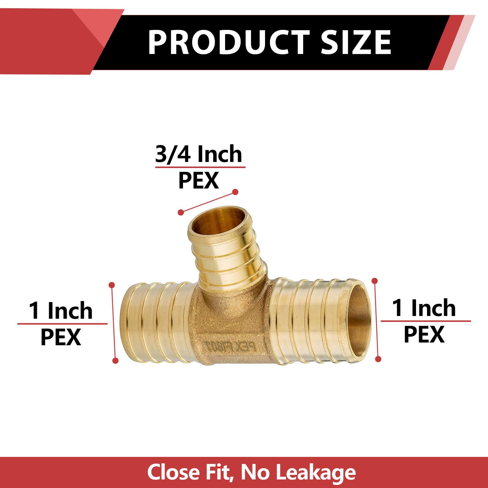 1/2 Pex Tee 45-Pack EFIELD 3/4" Poly (PPSU) Barb Crimp Pex Fitting Combo With Position Tab, Tees, Elbows, Couplings 15 PCS/each, ASTM F2159,( PPSU1807056-45PCS Pex A Fittings