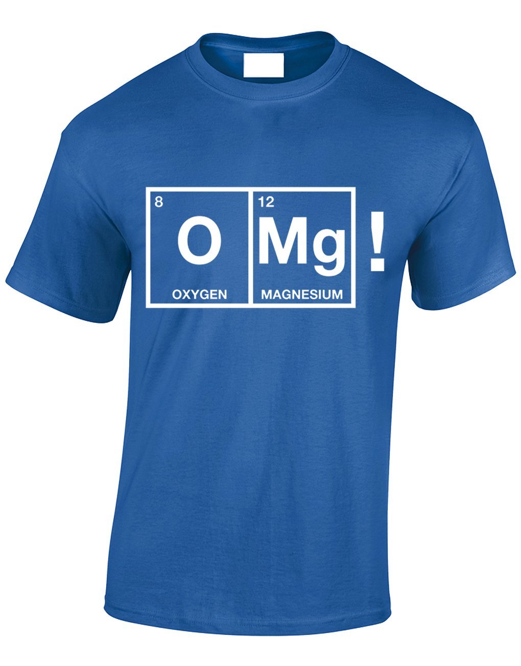 Crown Designs OMG Chemical Symbols Cool Funky Geek Nerd for Men & Teenagers T-Shirts Tops - Royal/Medium