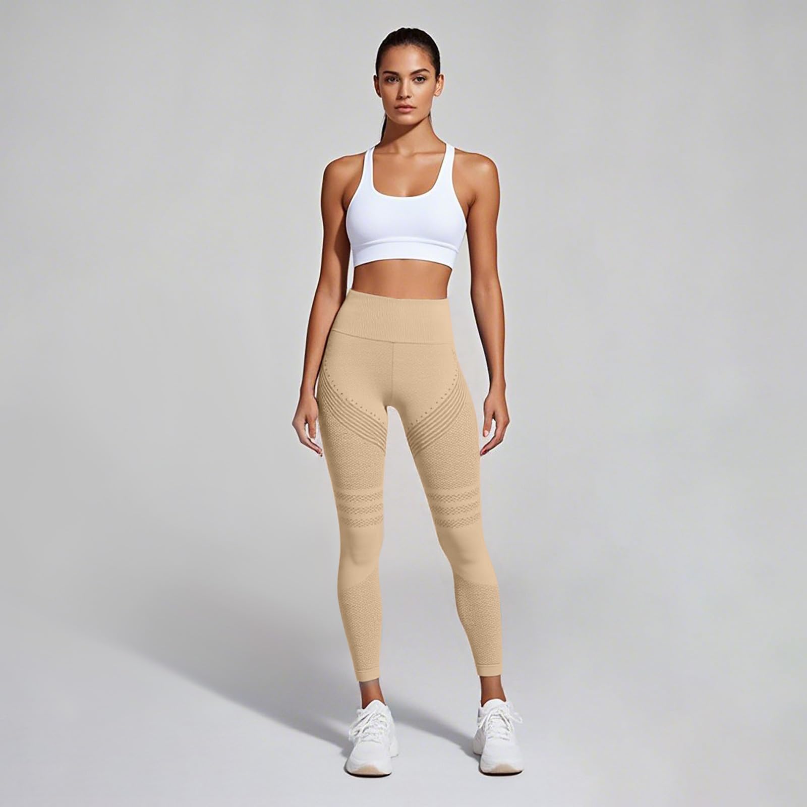 Genérico Pantalones Yoga Mujer Cintura Alta Push Up Control Abdomen Tejido Elástico Transpirable Sin Costuras Leggings Fitness Mallas Yoga Ropa Deportiva Yoga Pilates Entrenamiento