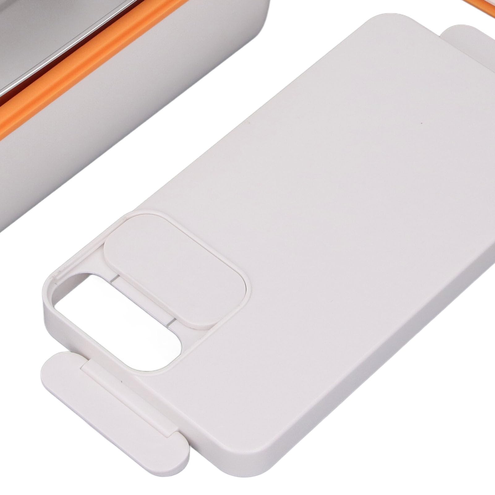 Wakects Lunch Box Elettrico, Scaldavivande in Acciaio Inossidabile 304 con Riscaldamento Rapido 149F, Scaldavivande Portatile da 1 Litro per Lavoro e Viaggi (Bianco Arancio)