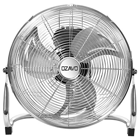 OZAVO Standventilator, Windmaschine ⌀35/45/50 cm mit 3 Laufgeschwindigkeiten, Bodenventilator Power, Tischventilator Metall Cover
